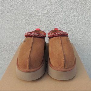 UGG TAZZ CHESTNUT SUEDE MULE PLATFORM SHOES WOMEN'S SLIPPERS SIZE US 9